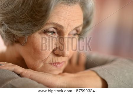 Sad mature woman