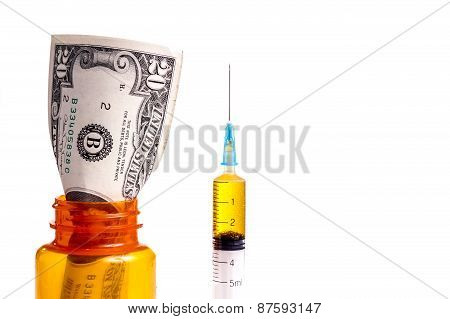 Money In A Prescription Medicin Bottle