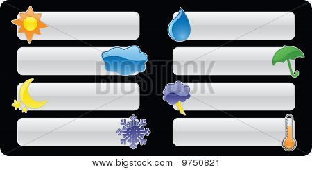 Lesklý počasí nápisy/tlačítka