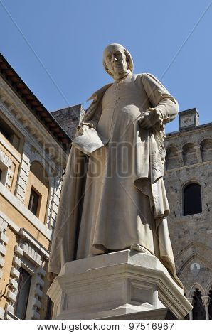 Statue of Sallustio Bandini Statue on Piazza Salimbeni in Siena