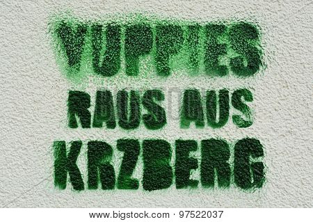 protest against yuppies in Berlin