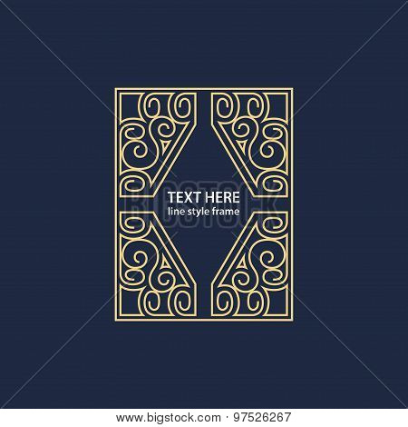 Vector geometric linear style frame - art deco border for text