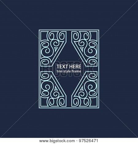 Vector geometric linear style frame - art deco border for text
