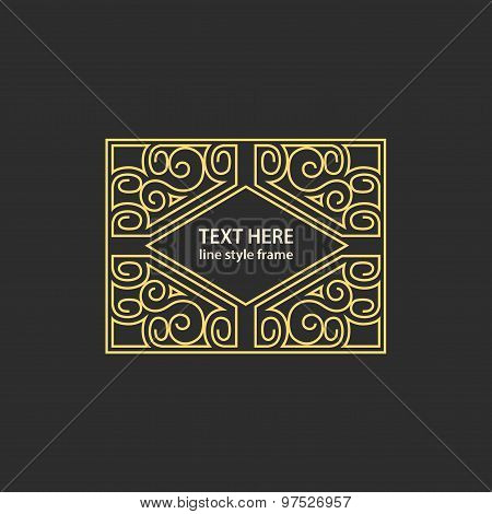 Vector geometric linear style frame - art deco border for text