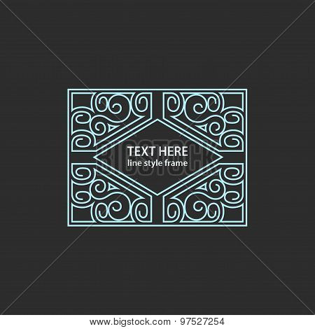 Vector geometric linear style frame - art deco border for text
