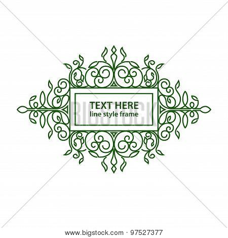 Vector geometric linear style frame - art deco border for text