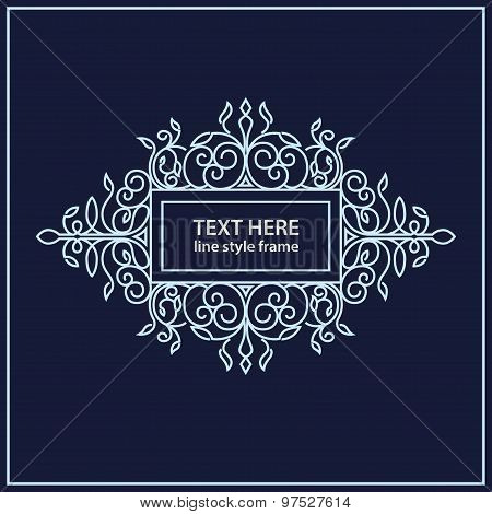Vector geometric linear style frame - art deco border for text