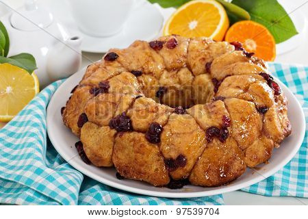 Orange and cranberry monkey bread