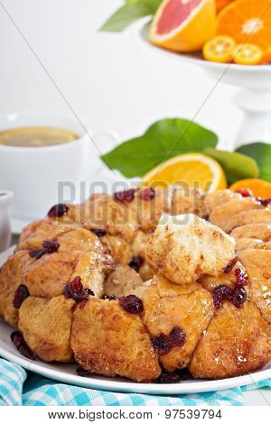 Orange and cranberry monkey bread