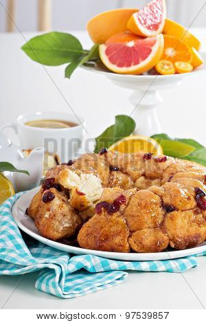 Orange and cranberry monkey bread