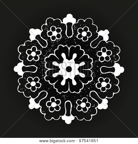 Vector round oriental flower vintage circle background lacy arabesque designs