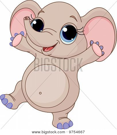 Baby elefantti tanssia