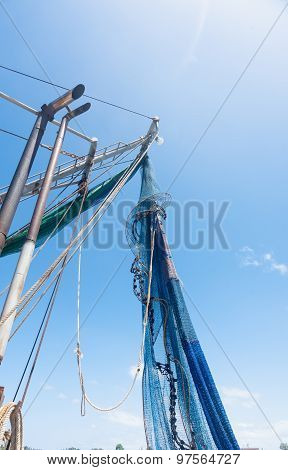 Fishing Nets Hanging And Drying In Sun