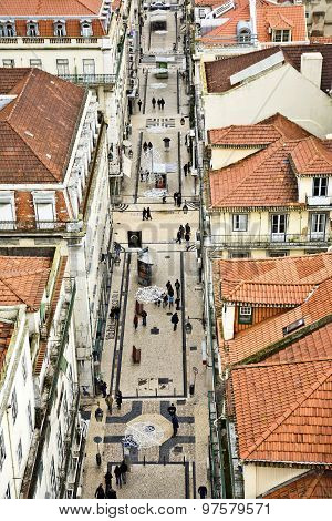 View From The Elevador De Santa Justa  To The Old Part Of Lisbon