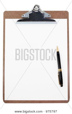 クリップボードと空白の紙