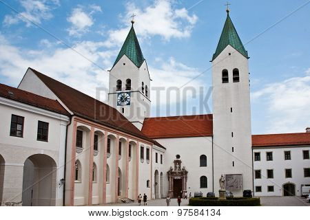 FREISING, GERMANY - JULY 8, 2011: Freising famous cathedrale dome  Mariendom in Bavaria