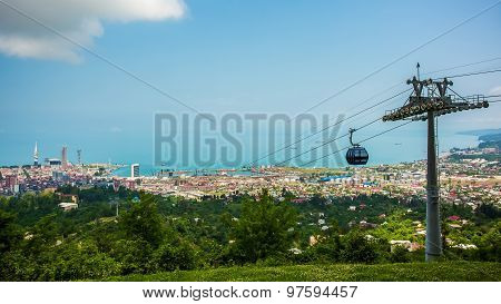 BATUMI, GEORGIA - JULY 20: view from the cabin cableway