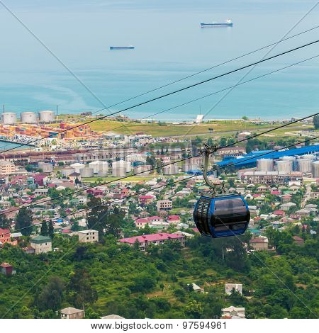 BATUMI, GEORGIA - JULY 20: view from the cabin cableway