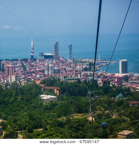 BATUMI, GEORGIA - JULY 20: view from the cabin cableway