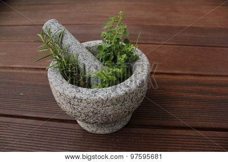 Mortar herbs