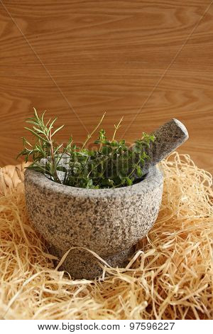 Mortar herbs