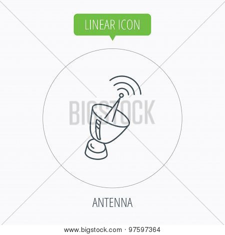 Antenna icon. Sputnik satellite sign.