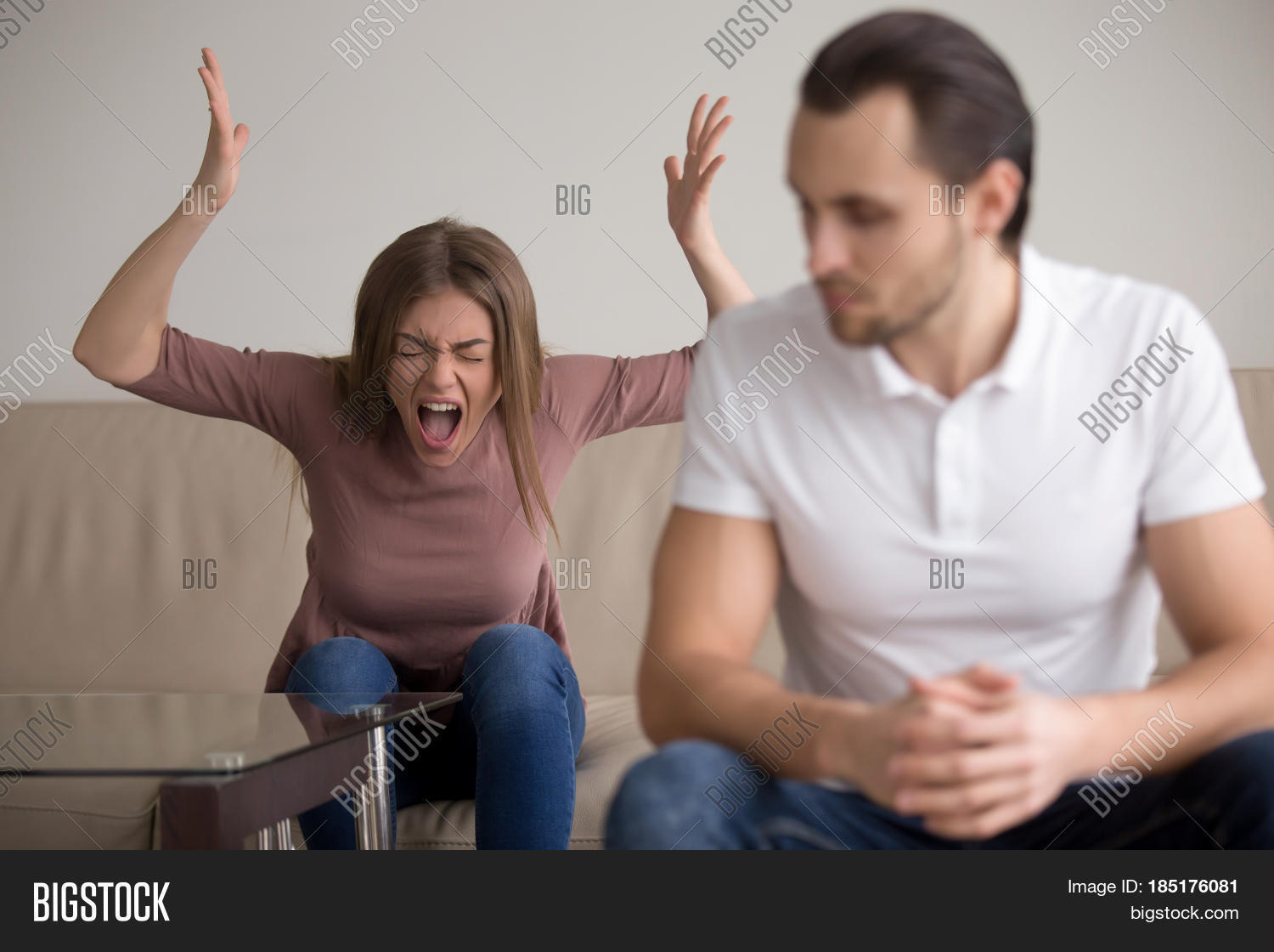 Young Woman Yelling Image & Photo (Free Trial) Bigstock