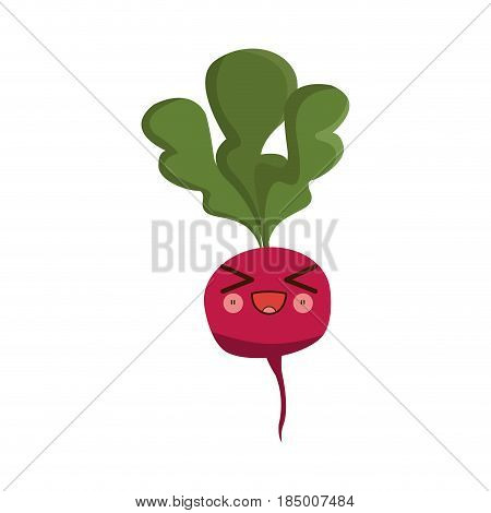kawaii beet vegetable fresh food image vector illustration
