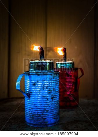 Red And Blue Lamps