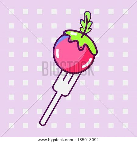 fresh tomato to prepair natural salad, vector illustration