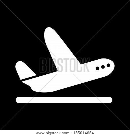 Airplane Takeoff vector icon. Style is graphic symbol. eps 10