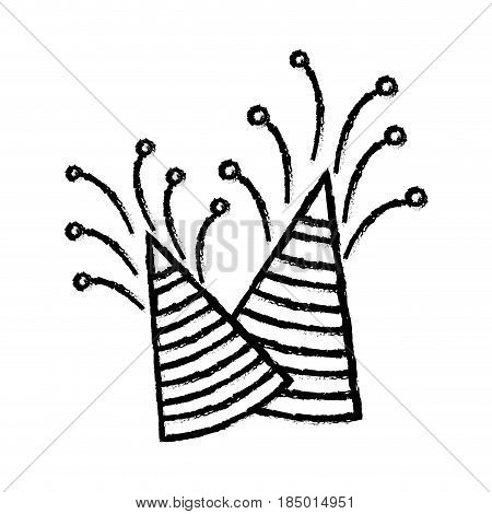 line hats party to cebrate happy birthday, vector illustration