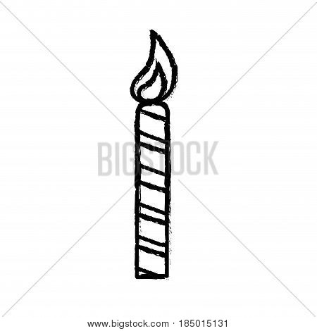 line candle party to cebrate happy birthday, vector illustration