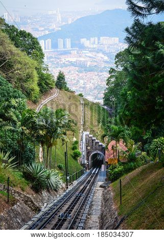 Railway Track On The Hill In Penang, Malaysia