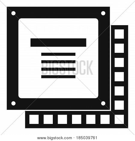Computer CPU processor chip icon in simple style isolated vector illustration
