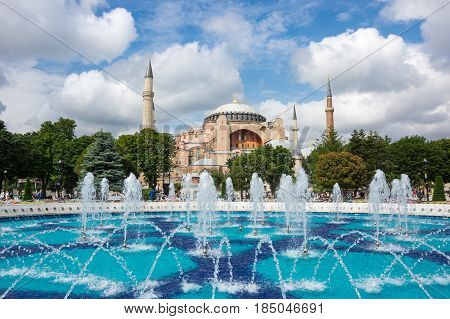 Ayasofia was a Greek Orthodox Christian patriarchal basilica (church) later an imperial mosque and now a museum in Istanbul Turkey