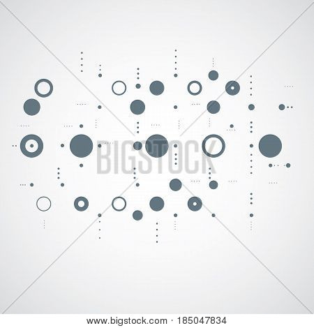 Modular Bauhaus gray vector background created from simple geometric figures like circles and lines. Best for use as advertising poster or banner design.