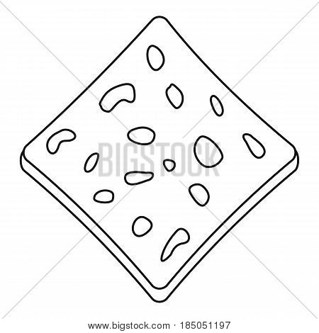 Tofu fresh block icon in outline style isolated vector illustration