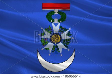 Flag of Roanne is a commune in the Loire department in central France. 3D illustration