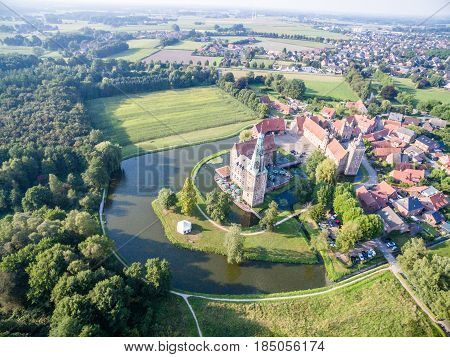 The historic Castle Raesfeld in Westphalia, Germany, Europe