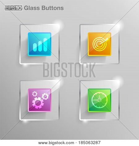 Glass square button For use in graphics such as web design, graphics, finance, banking, communications industry.