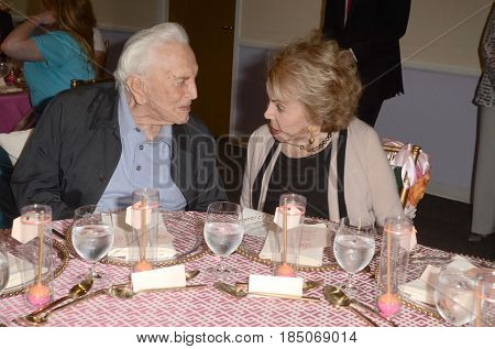 LOS ANGELES - MAY 4:  Kirk Douglas, Anne Douglas at the 25th Anniversary of the Anne Douglas Center at the LA Mission on May 4, 2017 in Los Angeles, CA