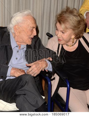 LOS ANGELES - MAY 4:  Kirk Douglas, Anne Douglas at the 25th Anniversary of the Anne Douglas Center at the LA Mission on May 4, 2017 in Los Angeles, CA