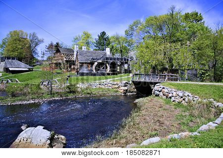 Saugus Iron Works National Historic Site is a National Historic Site located about 10 miles (16 kilometers) northeast of Downtown Boston in Saugus, Massachusetts. It is the site of the first integrated ironworks in North America, founded by John Winthrop 