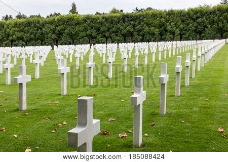 American cemetery near Romagne-sous-Faucon for First World War One soldiers who died at Battle of Verdun