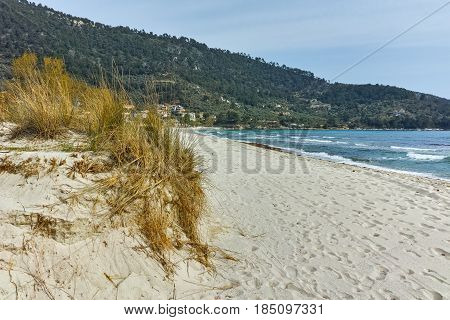 Amazing view of Ruins in Archaeological site of Aliki, Thassos island,  East Macedonia and Thrace, Greece