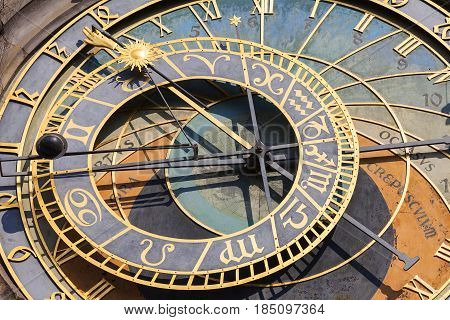 Prague astronomical clock Orloj on Old Town Hall Prague Czech Republic Europe