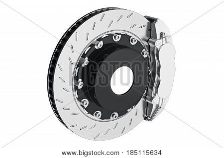 Brake car metal automobile part. 3D rendering