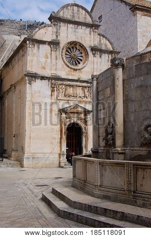 26 march 2009-Dubrovnick-croazia- Old church of dubrovnik fortress in croatia