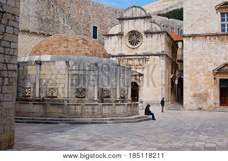 26 march 2009-Dubrovnick-croazia- Old church of dubrovnik fortress in croatia